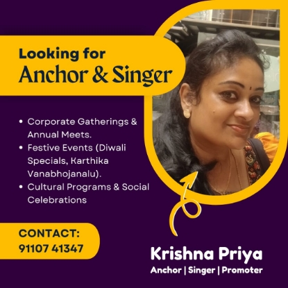 Picture of Krishna Priya : Anchoring, Singing & Promotions
