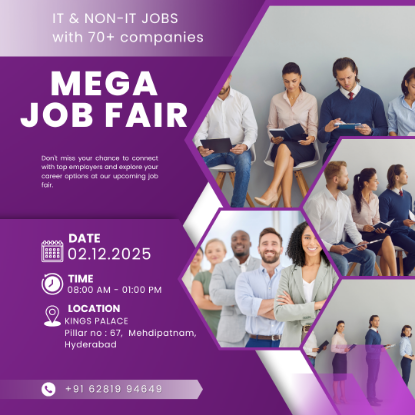 Picture of Mega Job Fair in Hyderabad – Tech & Non-Tech Job Seekers
